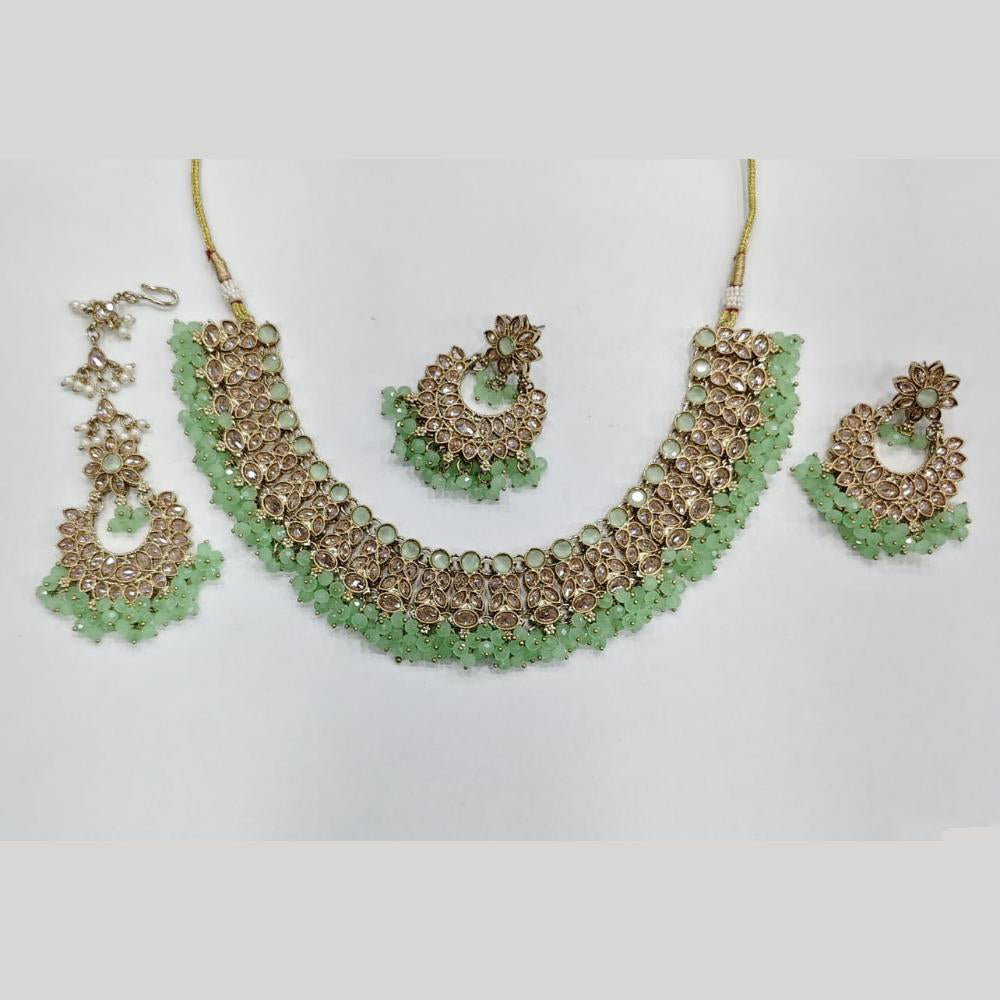 Rajwadi Collection Luxury Crystal Stone And Pearl Designer Necklace Set