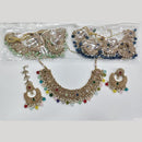 Rajwadi Collection Luxury Crystal Stone And Pearl Designer Necklace Set