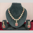 Rajwadi Collection Stylish Pota Stone And Polki Kundan Necklace Set 