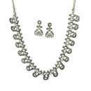 Urthn Silver Plated Elegant Austrian Stone Necklace set .(Pack of 3)