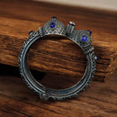 Maharani Jewels Oxidised Plated Pota Stone Openable Bangle