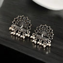 Maharani Jewels Oxidised Plated Pota Stone Dangler Earrings