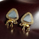 Maharani Jewels Gold Plated Austrian Stone Elephant Shape Dangler Earrings