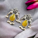 Maharani Jewels Oxidised Plated Pota Stone Dangler Earrings