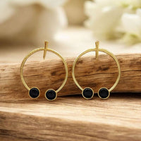 Maharani Jewels Gold Plated Pota Stone Dangler Earrings