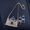 Maharani Jewels Oxidised Plated Pota Stone Necklace Set