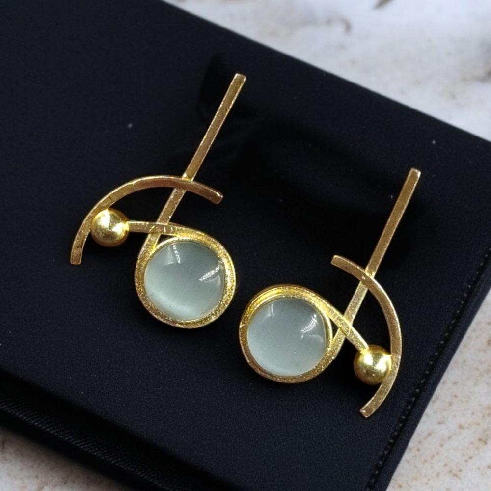 Maharani Jewels Gold Plated Crystal Stone Dangler Earrings