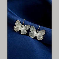 Maharani Jewels Silver Plated butterfly Stud Earrings