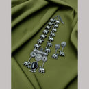 Maharani Jewels Oxidised Plated Pota Stone Necklace Set