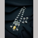 Maharani Jewels Oxidised Plated Pota Stone Necklace Set