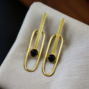 Maharani Jewels Gold Plated Pota Stone Dangler Earrings