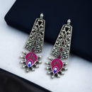 Maharani Jewels Designer Oxidised Pota Stone Dangler Earrings for Women