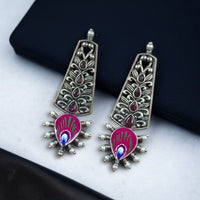 Maharani Jewels Designer Oxidised Pota Stone Dangler Earrings for Women