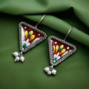 Maharani Oxidised Plated Pota Stone Dangler Earrings