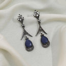 Maharani Jewels Black Polish Austrian Stone Dangler Earrings
