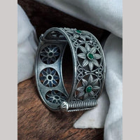 Maharani Jewels Oxidised Plated Pota Stone Openable Kada