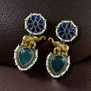 Maharani Jewels 2 Tone Plated Pota And Pearl Dangler Earrings