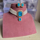 Maharani Jewels Pearl And Crystal Stone Choker Necklace Set