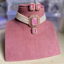 Maharani Jewels Pearl And Crystal Stone Choker Necklace Set