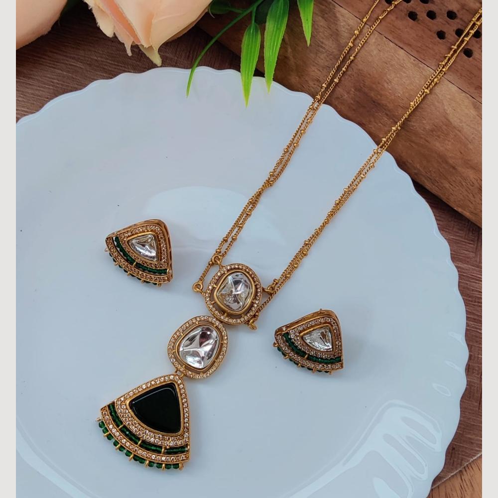 Maharani Jewels Golden Hour Glam Austrin Stone Long Necklace Set