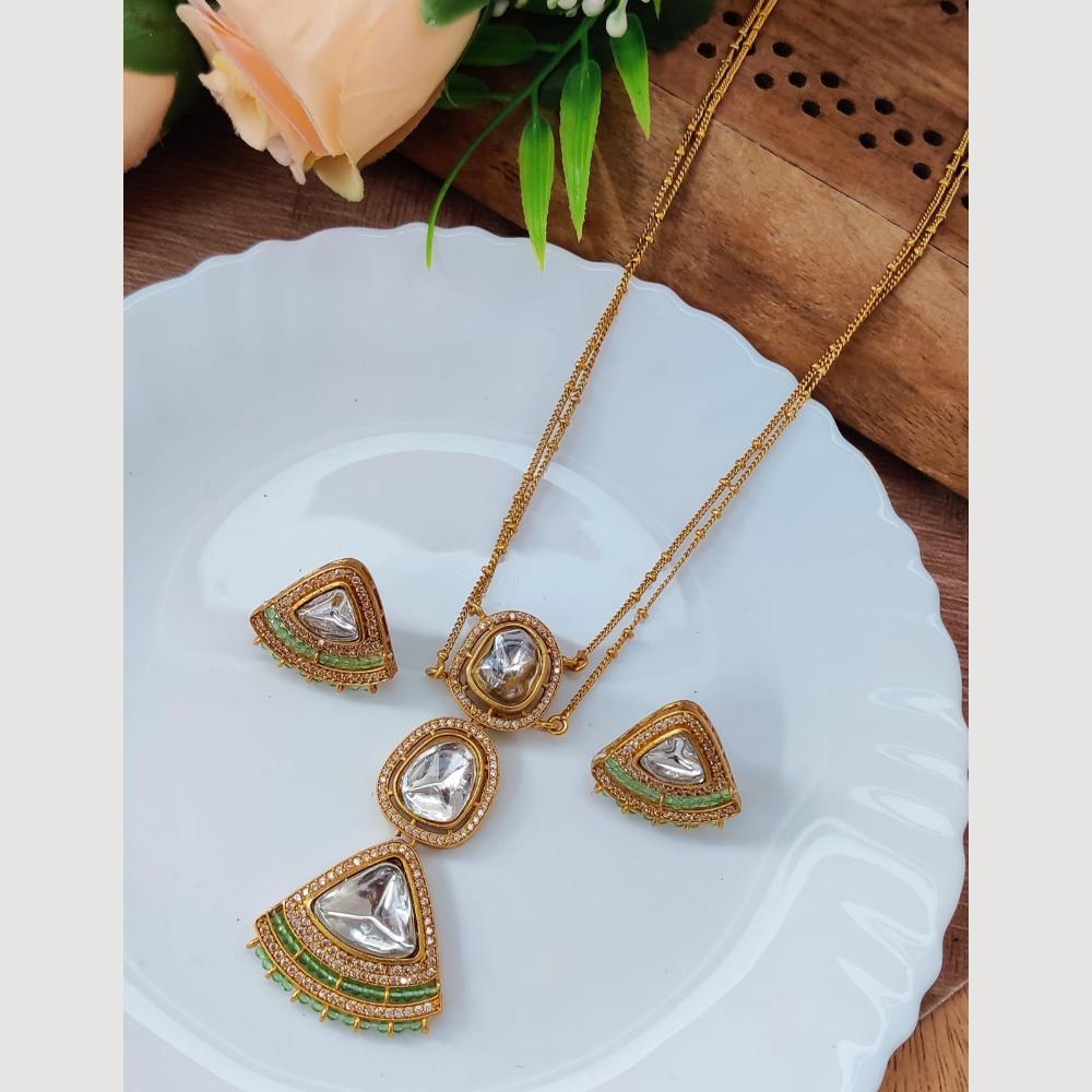 Maharani Jewels Golden Hour Glam Austrin Stone Long Necklace Set