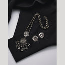 Maharani Jewels Oxidised Kundan And Pearls Long Necklace Set