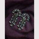 Maharani Oxidised Pota Stone And Pearls Dangler Earrings