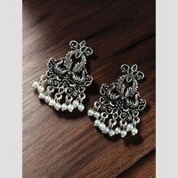Maharani Oxidised Statement Earrings with peacock Designs
