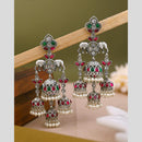 Maharani Jewels Elegant Pota Stone And Pearl Dangler Earrings