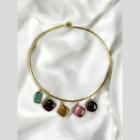 Maharani Jewels Royal Charm Pota Stone Necklace Set