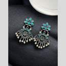 Maharani Royal Spark Oxidised Plated Pota Stone And Pearl Dangler Earrings