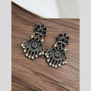 Maharani Royal Spark Oxidised Plated Pota Stone And Pearl Dangler Earrings