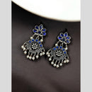 Maharani Royal Spark Oxidised Plated Pota Stone And Pearl Dangler Earrings