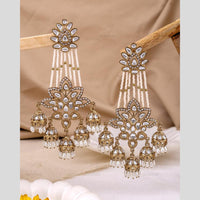 Maharani Classic Radiance Kundan And Pearl Jhumki Earrings Perfect for Festive Wear