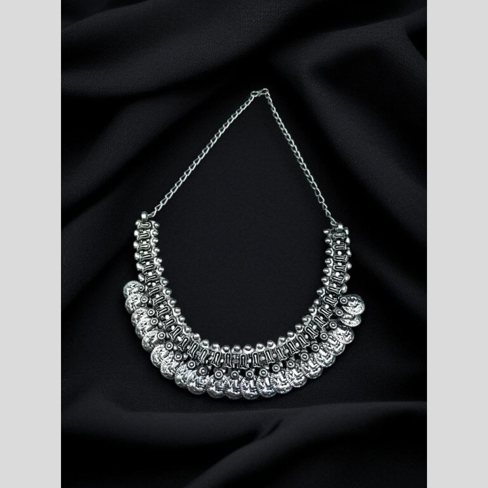 Maharani Jewels Ethnic Oxidised Plated Necklace
