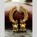 Maharani Jewels Peacock Design Pota Stone Ear cuff Jhumki Earrings