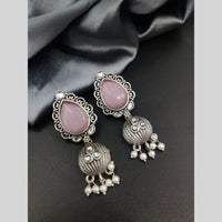 Maharani Jewels Rhodium Plated Pearl Jhumki Earrings