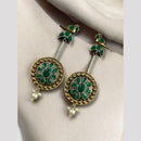 Maharani Jewels Designer 2 Tone Pota Stone Dangle Earrings