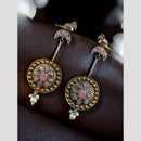 Maharani Jewels Designer 2 Tone Pota Stone Dangle Earrings