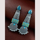 Maharani Jewels Antique Oxidised Plated Pota Stone And Pearl Earrings