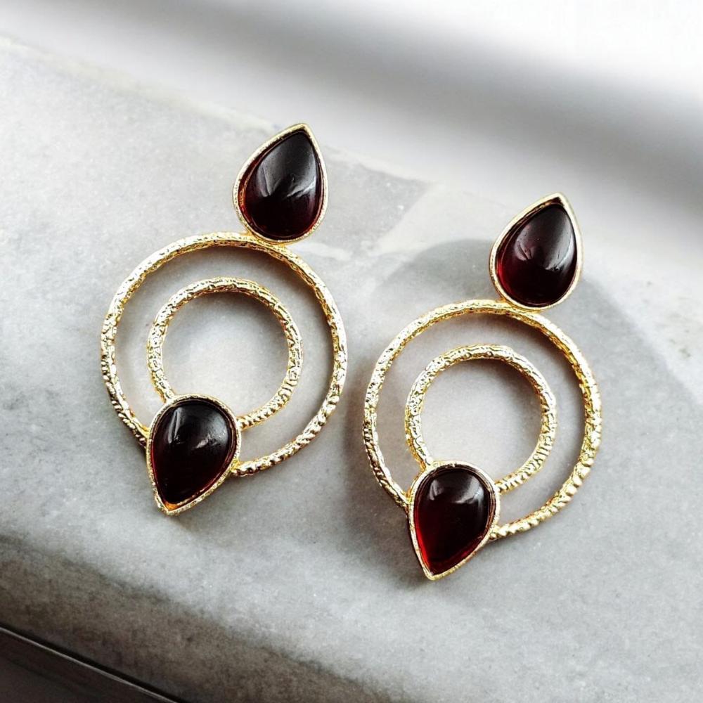 Maharani Jewels Luxury Pota Stone Dangler Earrings