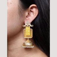 Maharani Jewels Classic Pota Stone Pearl Jhumki Earrings