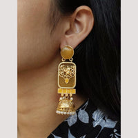 Maharani Jewels Classic Pota Stone Pearl Jhumki Earrings