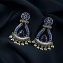 Maharani Jewels Navratri Glow  Oxidised Plated Pota And Pearl Dangler Earrings