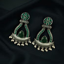 Maharani Jewels Navratri Glow  Oxidised Plated Pota And Pearl Dangler Earrings