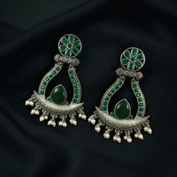 Maharani Jewels Navratri Glow  Oxidised Plated Pota And Pearl Dangler Earrings
