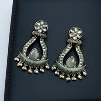 Maharani Jewels Navratri Glow  Oxidised Plated Pota And Pearl Dangler Earrings