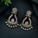 Maharani Jewels Navratri Glow  Oxidised Plated Pota And Pearl Dangler Earrings