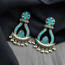Maharani Jewels Navratri Glow  Oxidised Plated Pota And Pearl Dangler Earrings