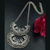 Maharani Jewels Desi Glamour Oxidised Plated Pota Stone Necklace
